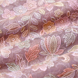 Grey Embroidered Tissue Silk Fabric