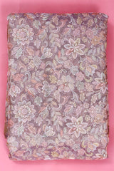 Lilac Embroidered Tissue Silk Fabric