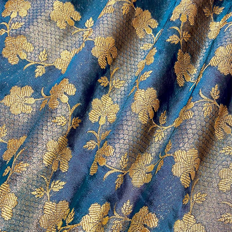 Fabric, Blue fabric, Rangkat fabric , banarasi fabric, silk fabric, brocade fabric, handloom fabric, indian fabric, fabric for blouse, fabric for dress