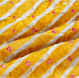 Mustard Yellow Banarasi Silk Bandhani Fabric