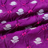 Purple Bandhni Banarasi Silk Fabric