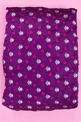 Purple Bandhni Banarasi Silk Fabric