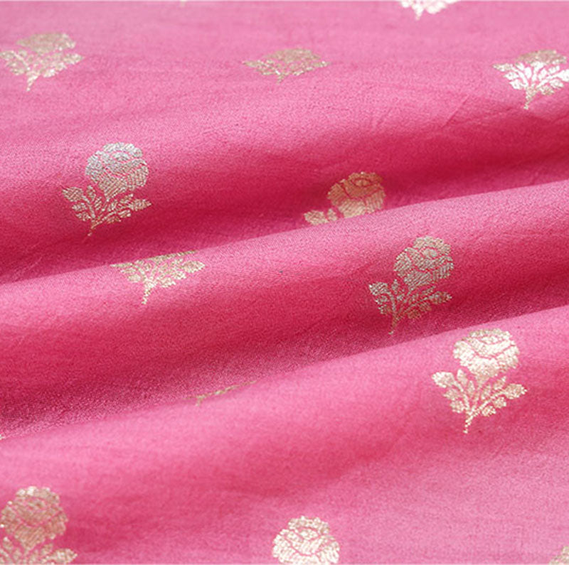 Pink Banarasi Silk Fabric