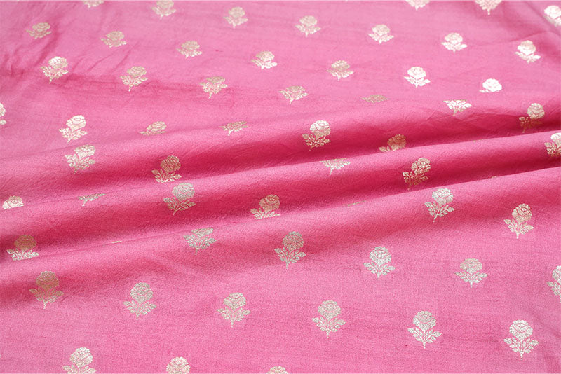 Pink Banarasi Silk Fabric