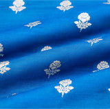 Blue Banarasi Chiniya Silk Fabric