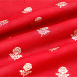 Deep Red Banarasi Chiniya Silk Fabric