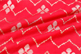 Red Banarasi Chiniya Silk Fabric