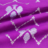 Purple Banarasi Chiniya Silk Fabric