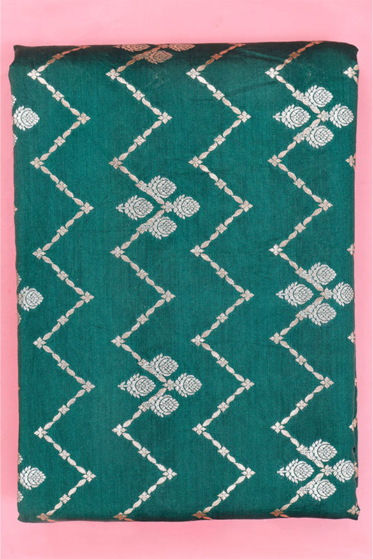 Green Banarasi Chiniya Silk Fabric