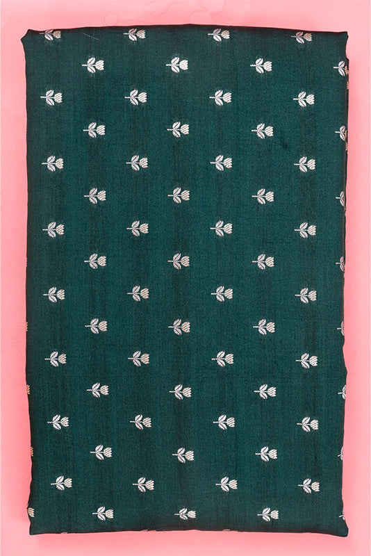 Bottle Green Sonarupa Banarasi Chiniya Silk Fabric