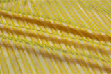 Yellow Banarasi Silk Fabric with Golden Zari Stripes