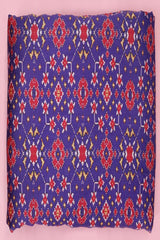 Purple Patola Printed Chiniya Silk Fabric with Patola Print