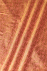 Peach Banarasi Katan Silk Fabric with Zigzag Floral Pattern