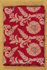 Maroon Banarasi Silk Fabric with Meenakari Floral Work