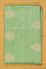 Sage Green Banarasi Silk Fabric with Ethnic Motifs