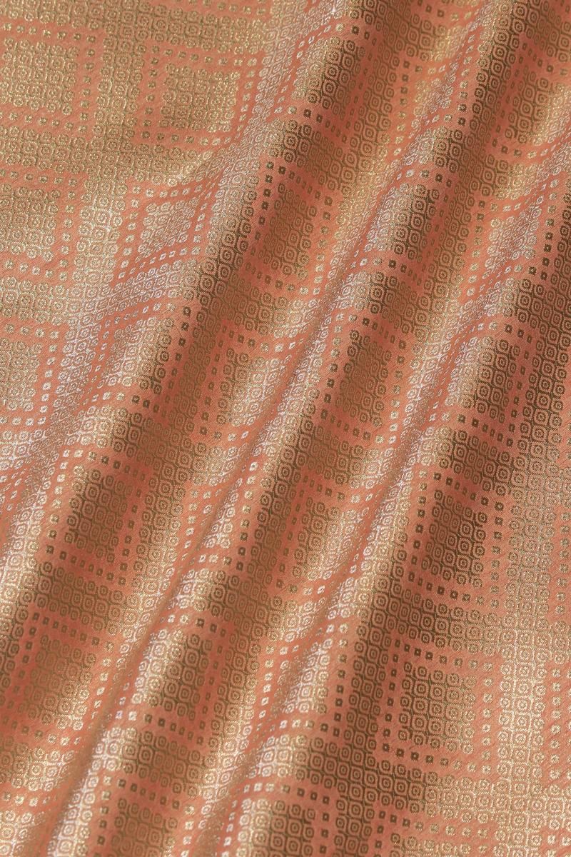 Fabric, Peach fabric, Pink fabric, banarasi fabric, silk fabric, brocade fabric, handloom fabric, indian fabric