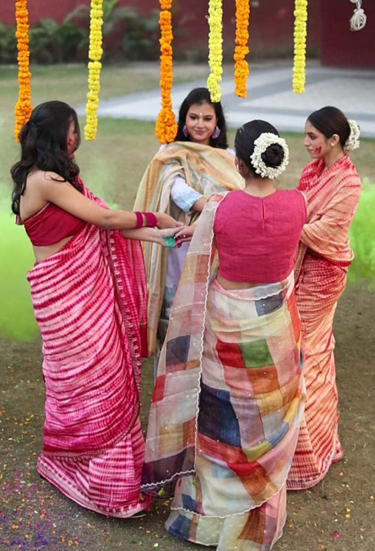 Women's Gorgeous Peach Soft silk saree dvz0002662 - Dvanza.com