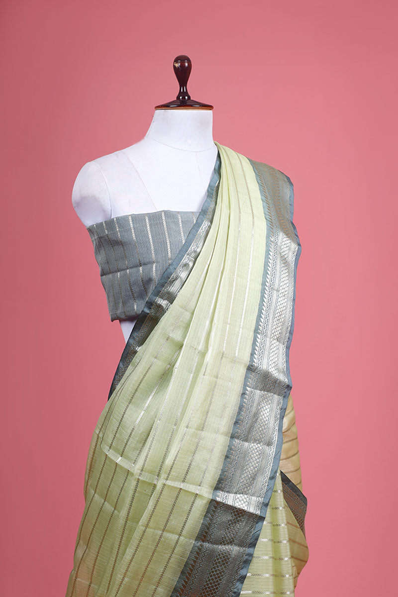 Light Green Woven Kota Doria Saree