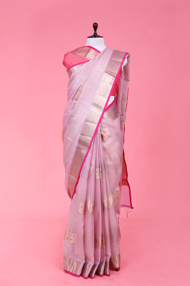 Kota saree, Kota Doria Saree, lilac saree, Soft Saree, daily wear saree