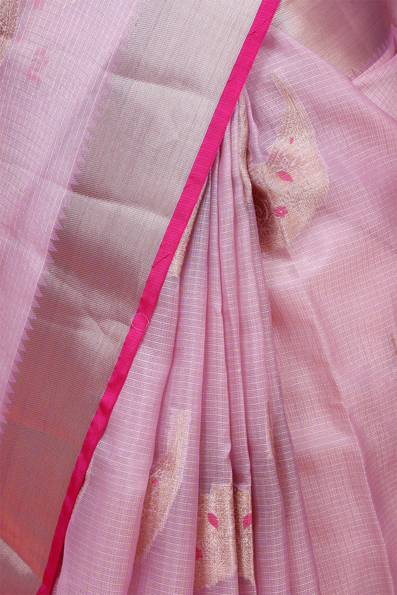 Lilac Woven Kota Doria Saree