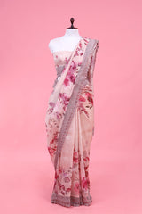 Buy Pink Pure Linen Sarees Online