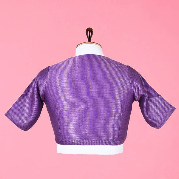 Purple Handwoven Banarasi Silk Blouse