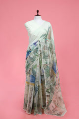 Buy Green Mulmul Cotton Sarees Online