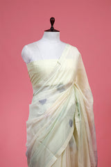 Liril Green Floral Printed Mulmul Cotton Saree