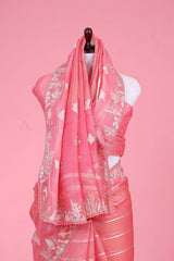 Marine Embellished Organza Silk Saree