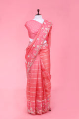 Buy Pink Organza Saree Online