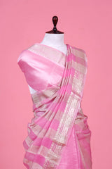 Striped Crushed Organza Silk Saree