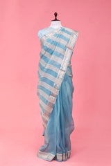 Buy Blue Organza Saree Online