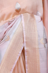 Almond Beige Organza Saree with Digital Floral Prints