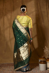 Anushka Sharma, Green Saree, Organza Silk Saree, Banarasi saree, Wedding Saree, Bollywood Saree