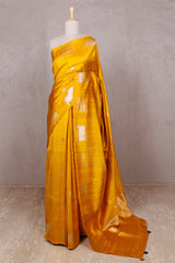 Yellow Raw Silk saree, raw silk saree, wedding saree, bridal saree, party wear saree