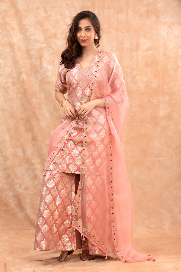 Buy Art Banarasi Silk Pant Style Suit Online -