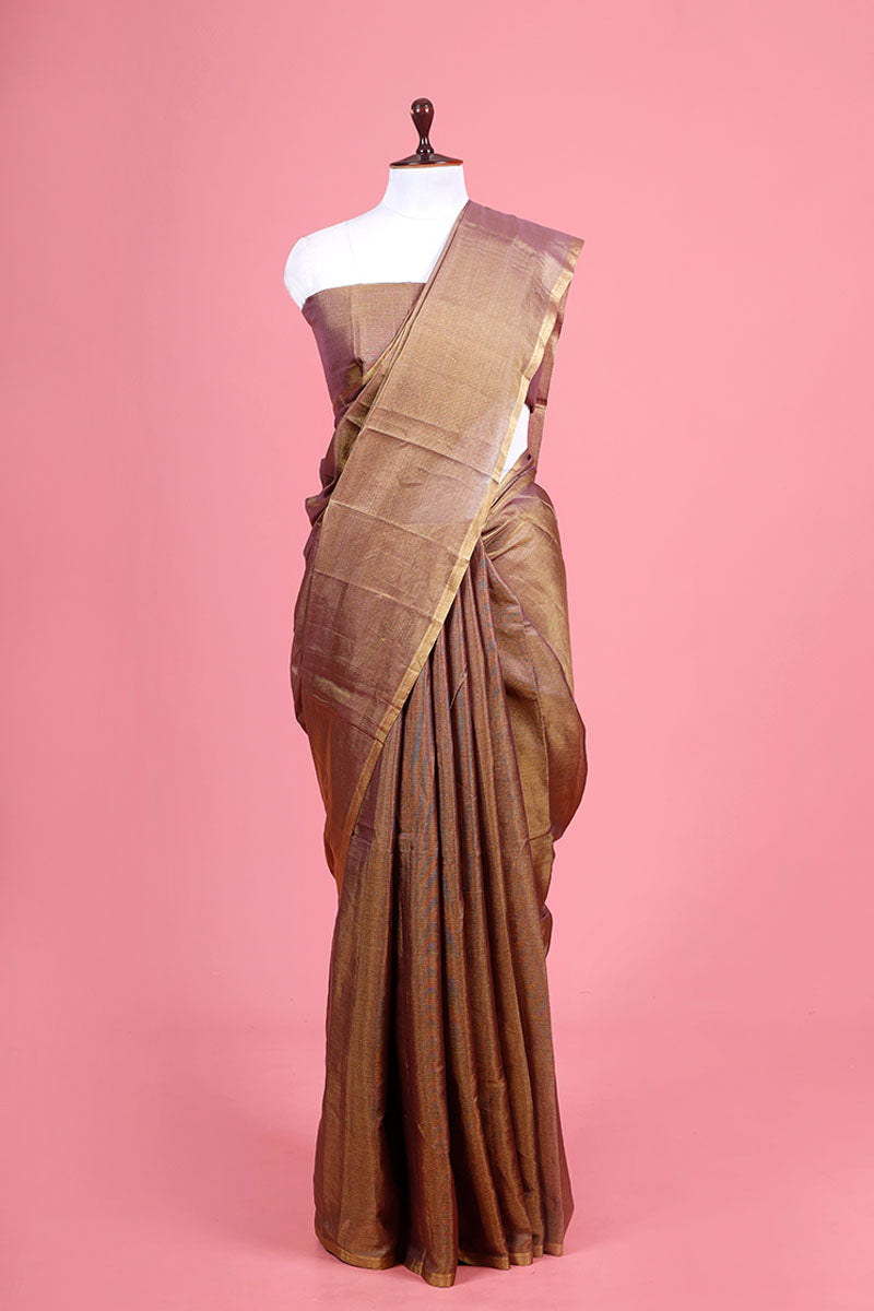 Buy Brown Tissue Silk Saree Online