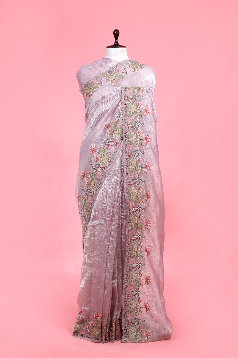 Buy Lilac Crush Tissue Silk Saree Online