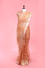 Buy Peach Handloom Tissue Silk Saree Online