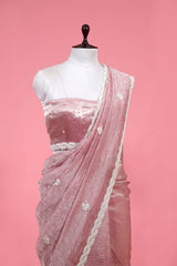 Embellished Crushed Tissue Silk Saree