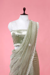 Embellished Crushed Tissue Silk Saree