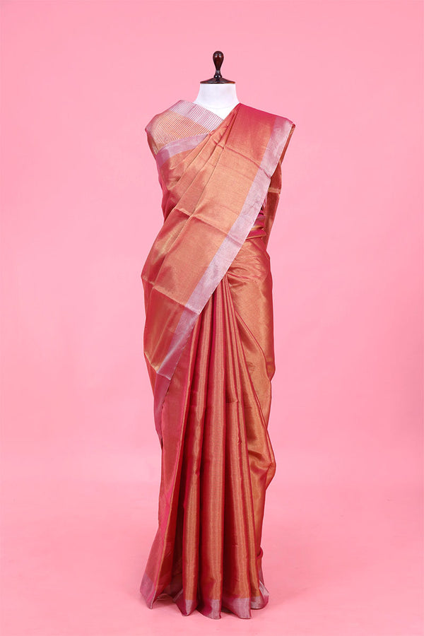  Pink saree, Tissue silk saree, Bollywood sari, wedding saree, party wear saree