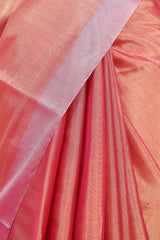 Rust Pink Pure Tissue Silk Saree