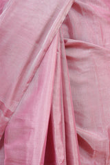 Rose Pink Pure Tissue Silk Saree