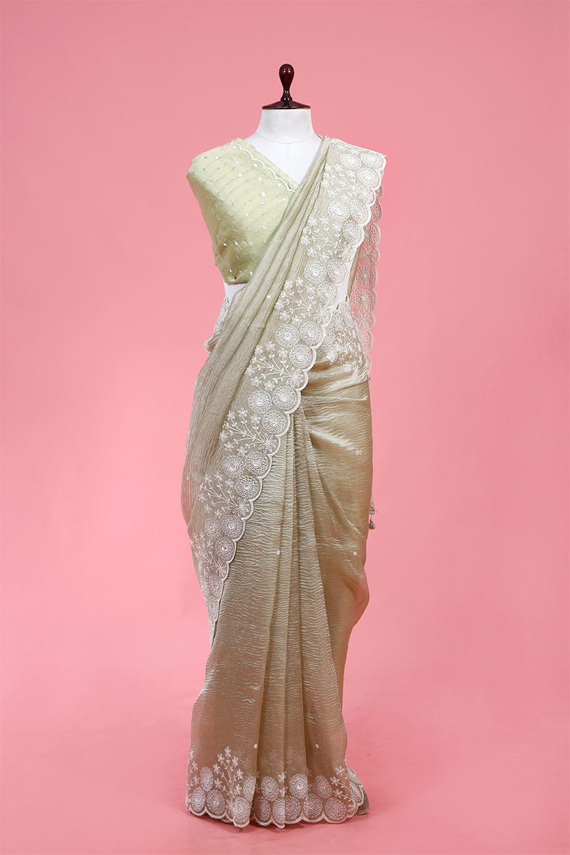 Buy Green Tissue Silk Sarees Online