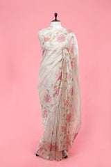 Buy Ivory Tissue Silk Sarees Online