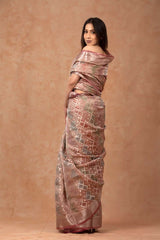 Mauve Rangkat Crushed Tissue Silk Saree