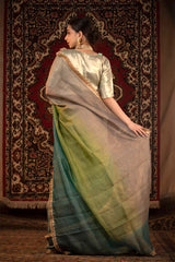 Shaded Crushed Tissue Silk Saree