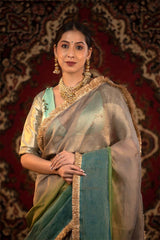 Shaded Crushed Tissue Silk Saree