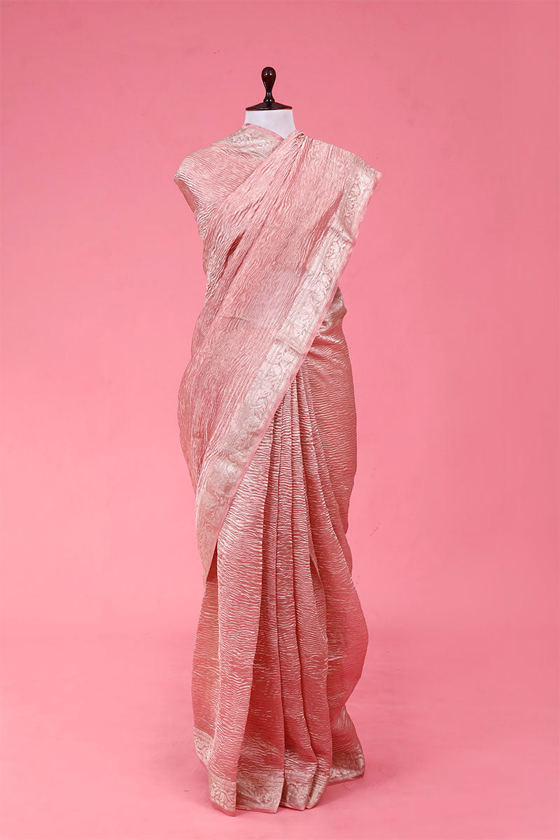 Buy Pink Tissue Silk Saree Online